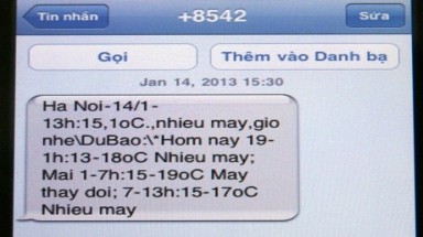     Tỷ lệ chia tiền từ tin nhắn thời tiết trên VTV