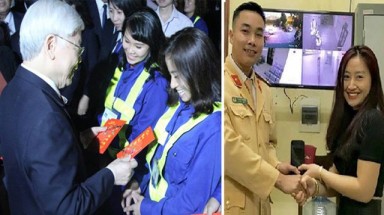  Lãnh đạo doanh nghiệp nói về bức ảnh công nhân môi trường nhận lì xì đêm giao thừa