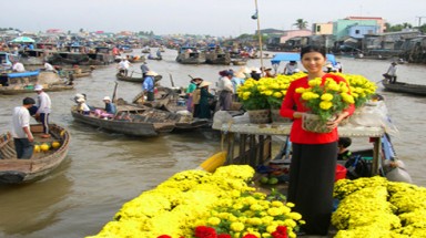  Chợ hoa nổi ở đồng bằng Cửu Long