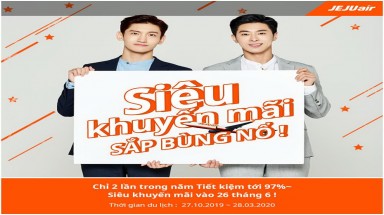  Sự kiện giảm giá vé lớn nhất của Hãng hàng không Jeju Air