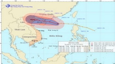  Bão số 4 cách Hoàng Sa 380km về phía Đông Bắc