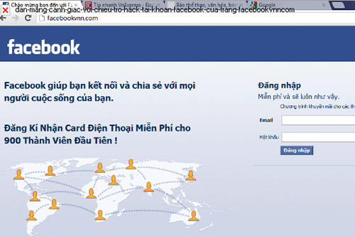   Cảnh giác với chiêu hack tài khoản của trang Facebookvnn.com  