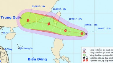   Bão xuất hiện gần biển Đông
