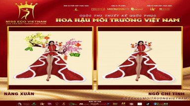 Tác phẩm dự thi thiết kế Quốc phục dành cho đại diện Việt Nam tại Miss Eco: QP 049 - Nàng Xuân