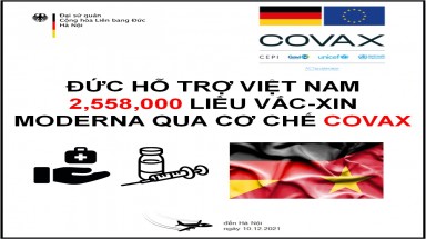  Đức hỗ trợ Việt Nam thêm 2.558.000 liều vắc xin thông qua cơ chế COVAX