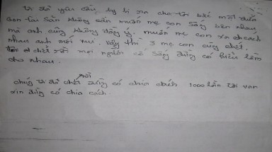  Đau xé lòng với "tâm thư" của cô dâu Việt tự tử cùng hai con