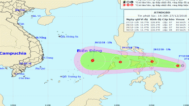  Áp thấp có khả năng mạnh lên thành bão, hướng vào Nam Bộ