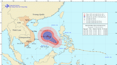  Bão gần biển đông (bão số 9) cách đảo Song Tử Tây - Trường Sa khoảng 450km 
