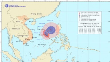  Bão số 9 cách quần đảo Hoàng Sa khoảng 570km