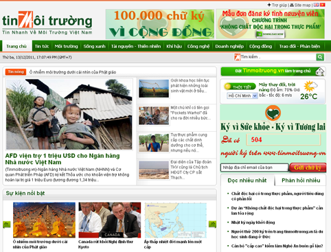  Cách lấy mẫu ký ủng hộ Dự án trên trang tinmoitruong.vn