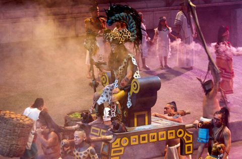 Mexicans[-]wear[-]pre-Hispanic[-]Mayan[-]costumes[-]in[-]a[-]recreation[-]at[-]Xcaret[-]Park[-]in[-]Playa[-]del[-]Carmen[-]in[-]Quintana[-]Roo[-]state,[-]Mexico[-]on[-]December[-]18,[-]2012,[-]during[-]preparations[-]for[-]the[-]celebration[-]of[-]the[-]end[-]of[-]the[-]Maya[-]Long[-]Count[-]Calendar[-]--Baktun[-]13--[-]and[-]the[-]beginnig[-]of[-]a[-]new[-]era.[-]Mexico[-]is[-]one[-]of[-]five[-]countries[-]preparing[-]to[-]observe[-]the[-]date[-]on[-]December[-]21,[-]which[-]marks[-]the[-]end[-]of[-]a[-]more[-]than[-]5,000-year[-]era,[-]according[-]to[-]the[-]Mayan[-]"Long[-]Count"[-]calendar,[-]which[-]began[-]in[-]3114[-]BC