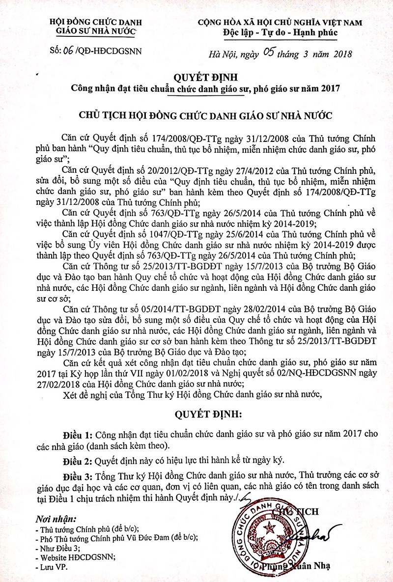 Danh[-]sách[-]tân[-]GS,[-]PGS[-]“văng"[-]nhiều[-]quan[-]chức