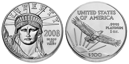 Đồng[-]xu[-]platinum[-]mệnh[-]giá[-]100[-]USD[-]của[-]Mỹ.[-]Ảnh:[-]US[-]Coin[-]Book