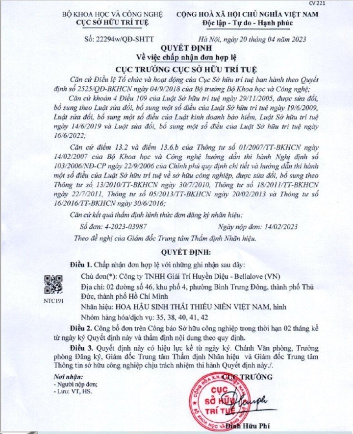 Công[-]ty[-]Huyền[-]Diệu[-]chưa[-]phải[-]chủ[-]sở[-]hữu[-]nhãn[-]hiệu[-]"Hoa[-]hậu[-]Sinh[-]thái[-]thiếu[-]niên[-]Việt[-]Nam"