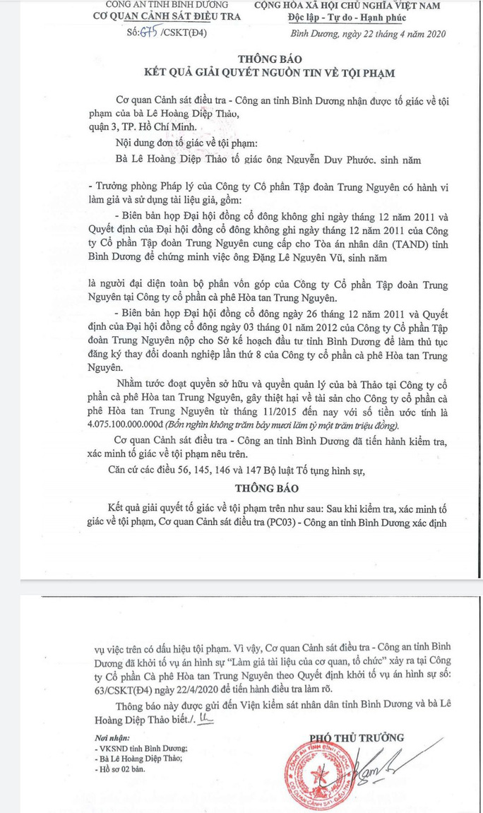 Khởi[-]tố[-]vụ[-]án[-]liên[-]quan[-]Công[-]ty[-]Cà[-]phê[-]hòa[-]tan[-]Trung[-]Nguyên